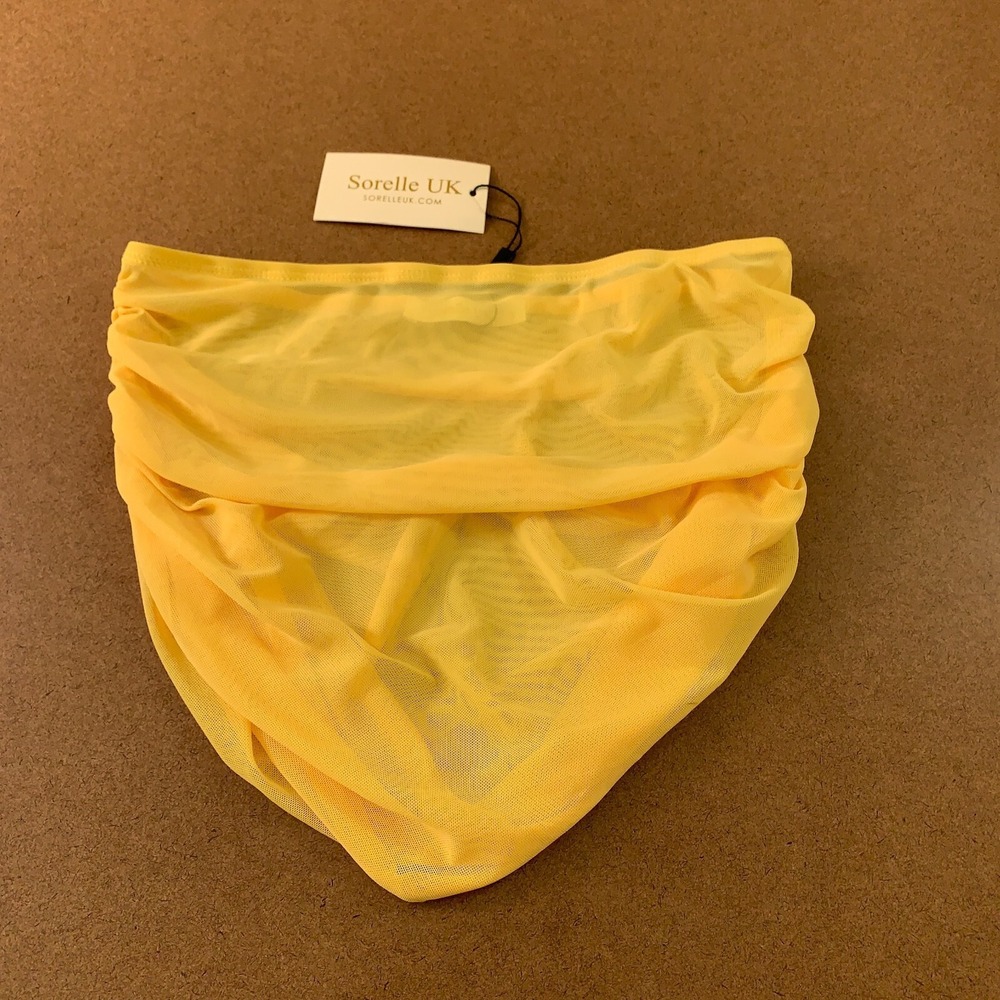 Sorelle Womens Size Small Yellow Mesh Mini Cover Up Skirt NWT